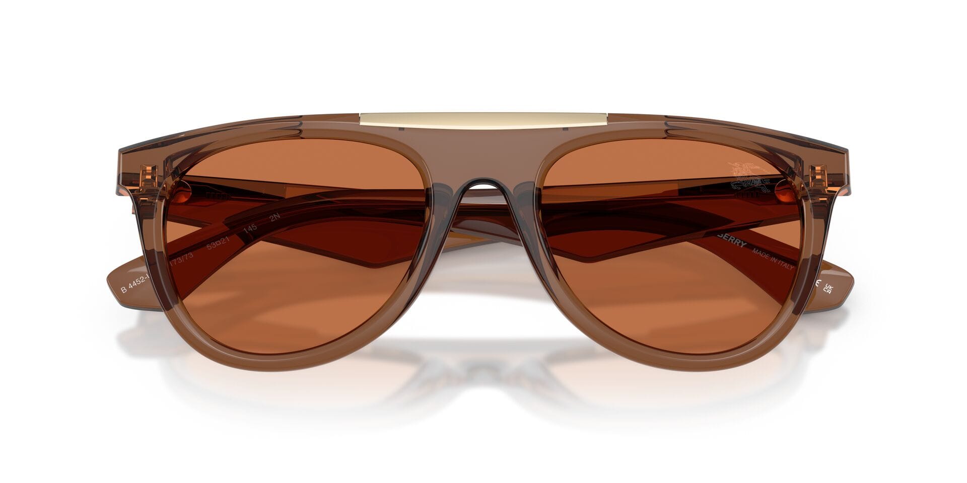 Burberry B 4452U 4173/73 2N 0BE4452U Sunglass Transparent Brown Male Sunglass — Transparent Brown frame — view 7