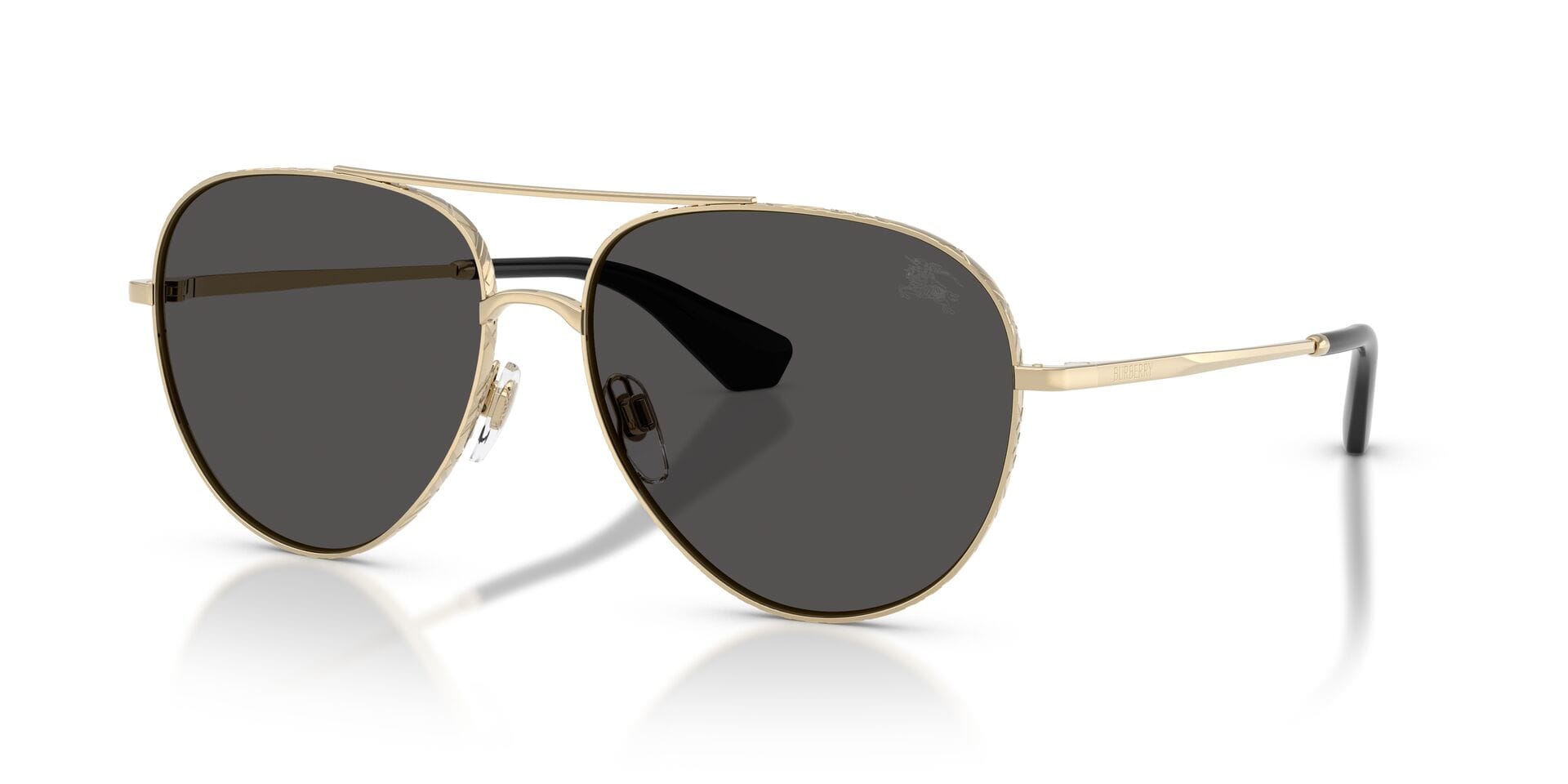Burberry 0BE3172 Sunglass Light Gold Female Shell Metal Sunglass — Light Gold frame — view 1