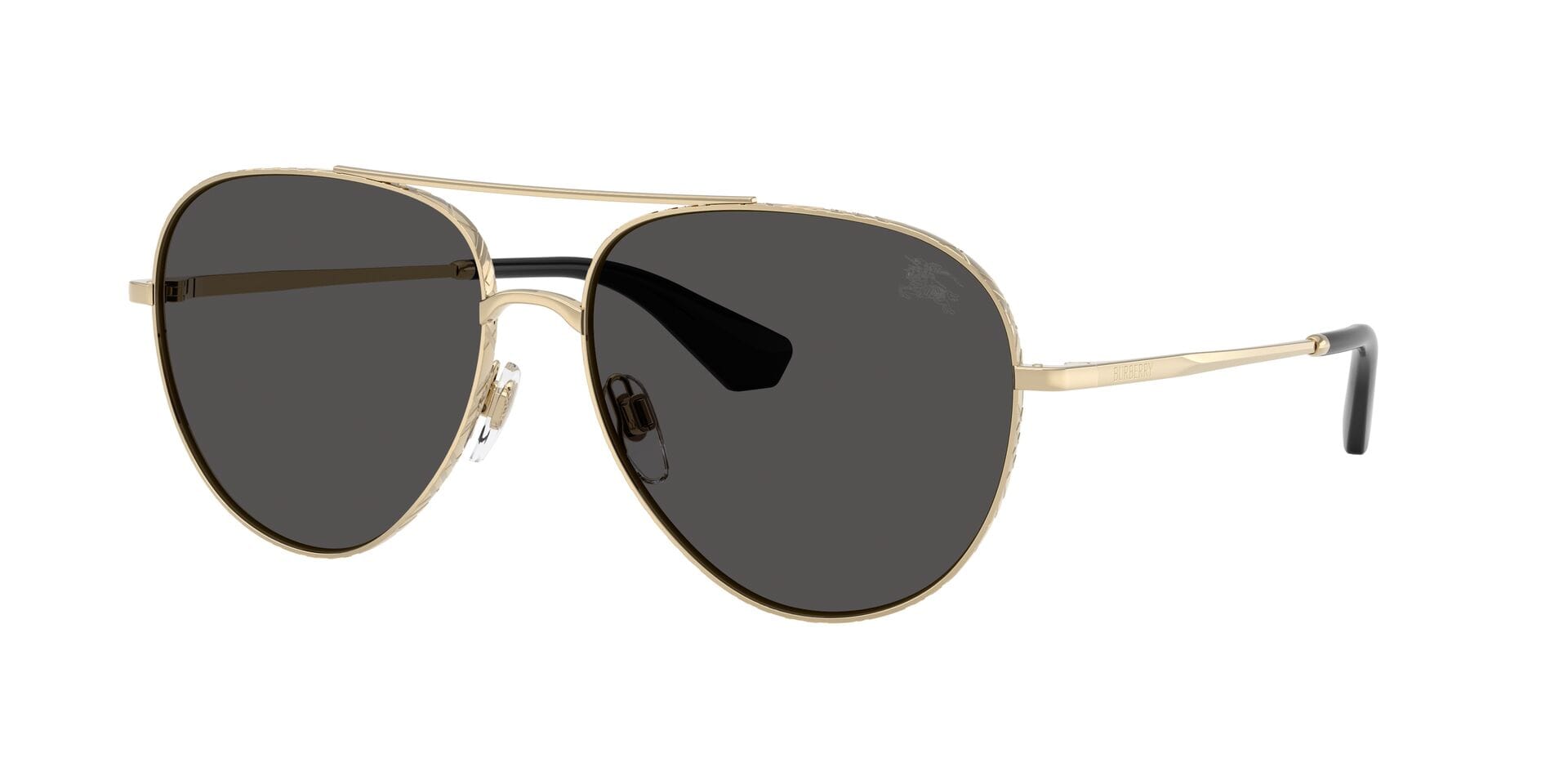 Burberry 0BE3172 Sunglass Light Gold Female Shell Metal Sunglass — Light Gold frame — view 3