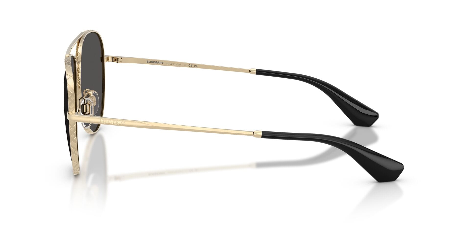 Burberry 0BE3172 Sunglass Light Gold Female Shell Metal Sunglass — Light Gold frame — view 5
