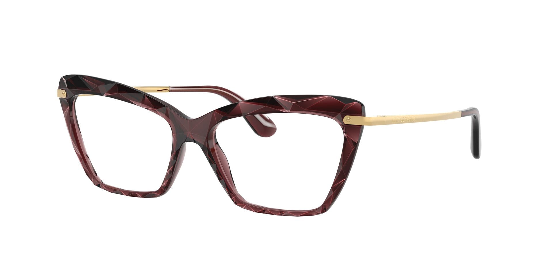Dolce & Gabbana 0DG5025 Frame Transparent Maroon Female Full Frame — Transparent Maroon frame — view 2