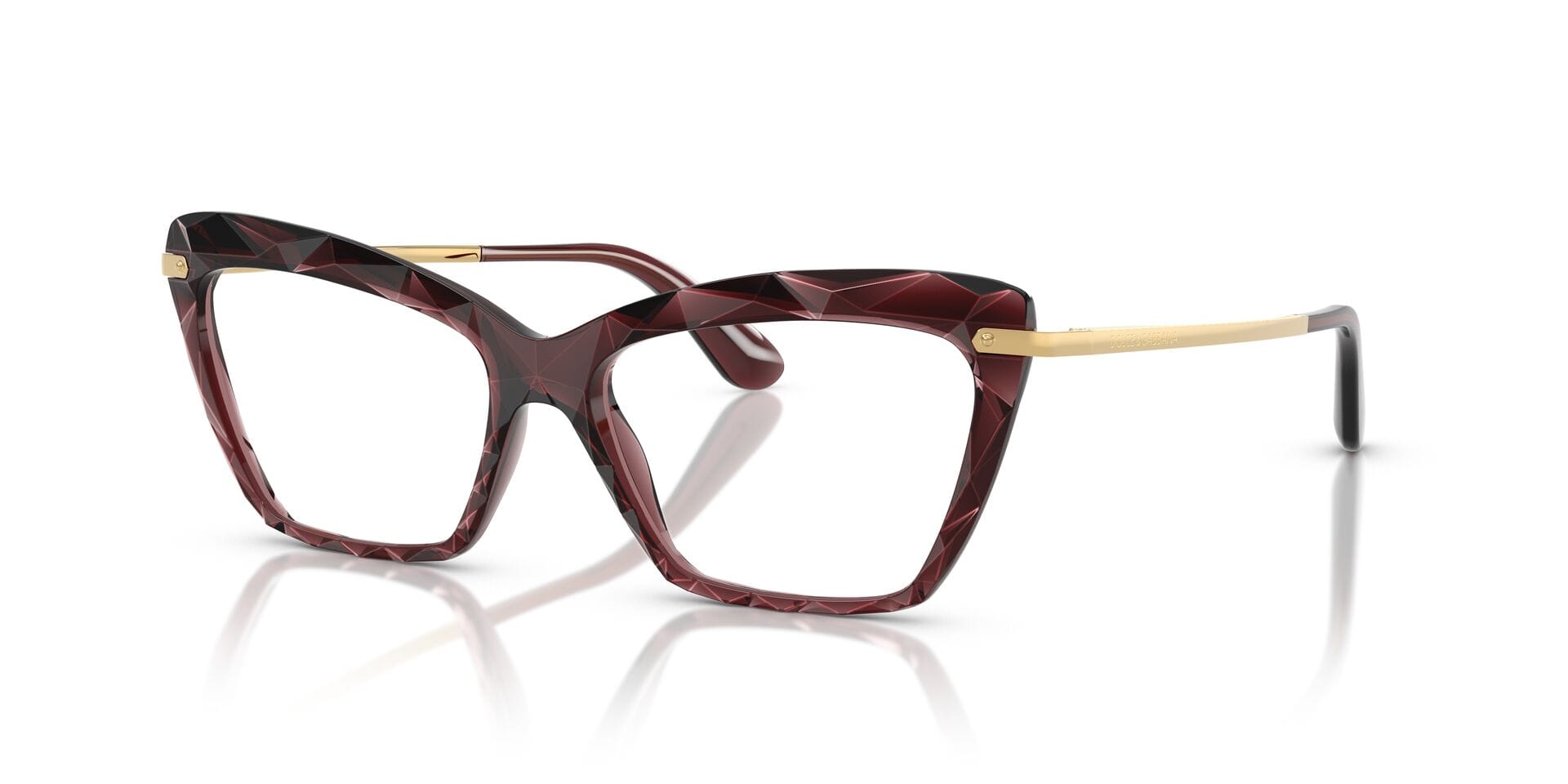 Dolce & Gabbana 0DG5025 Frame Transparent Maroon Female Full Frame — Transparent Maroon frame — view 4