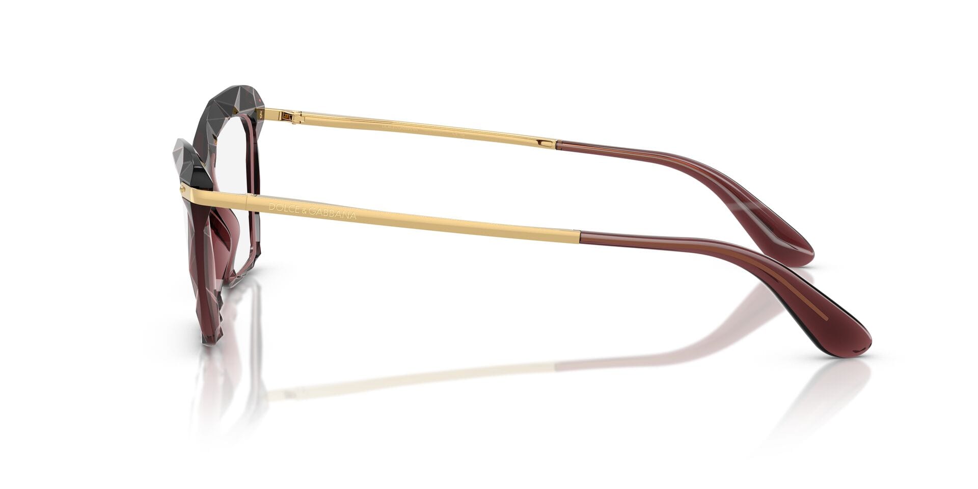 Dolce & Gabbana 0DG5025 Frame Transparent Maroon Female Full Frame — Transparent Maroon frame — view 9