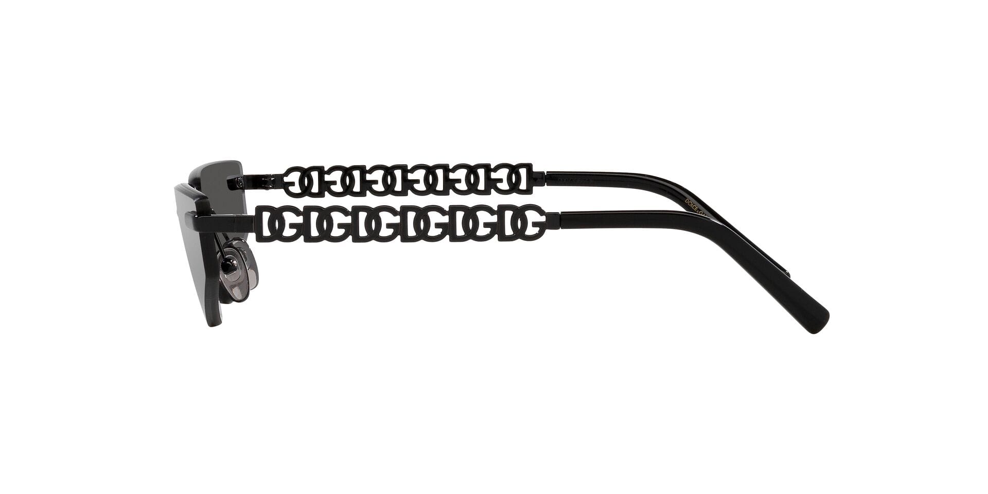 Vogue Junior DG 2301 01/87 3N 0DG2301 Sunglass Black Unisex RimLess Metal Sunglass — Black frame — view 7
