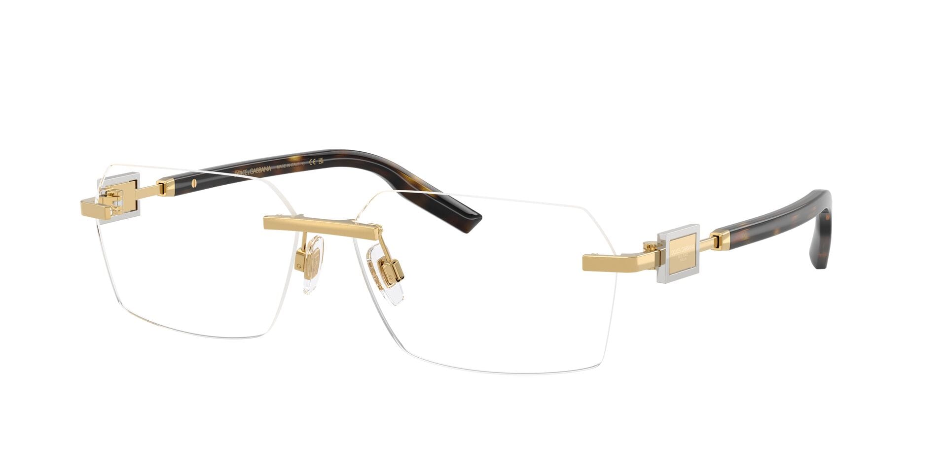 Dolce & Gabbana 0DG1361 Frame Gold Male RimLess Metal Frame — Gold frame — view 7
