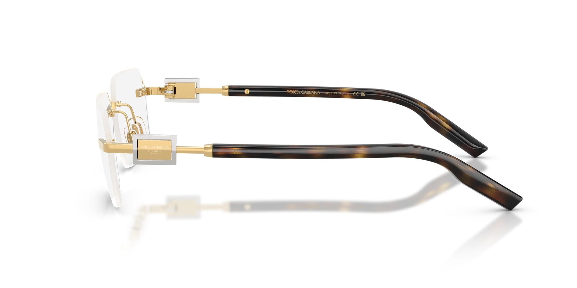 Dolce & Gabbana 0DG1361 Frame Gold Male RimLess Metal Frame — Gold frame — view 13