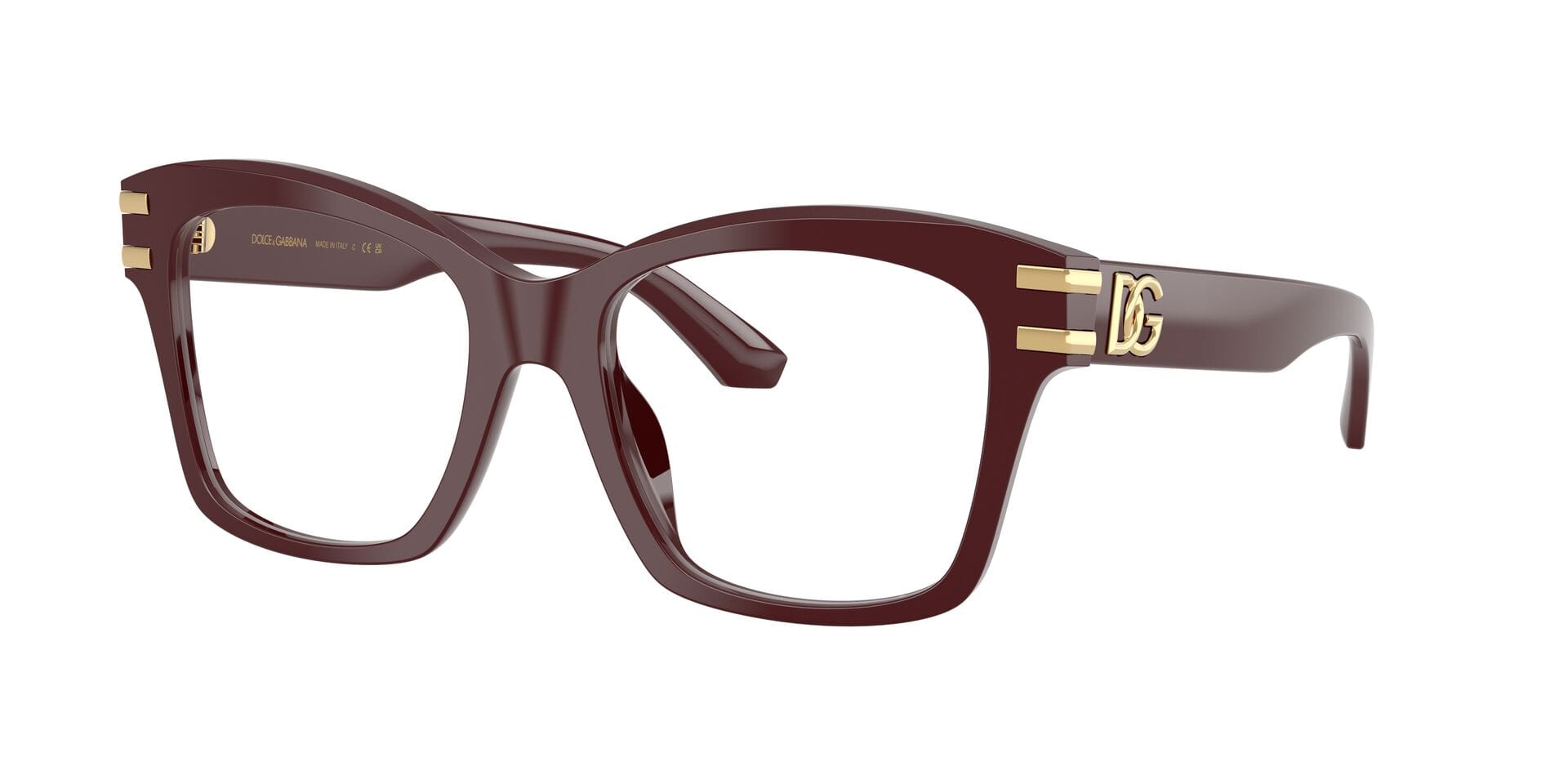 Dolce & Gabbana 0DG3419 Frame Maroon Female Shell Shell Frame — Maroon frame — view 3
