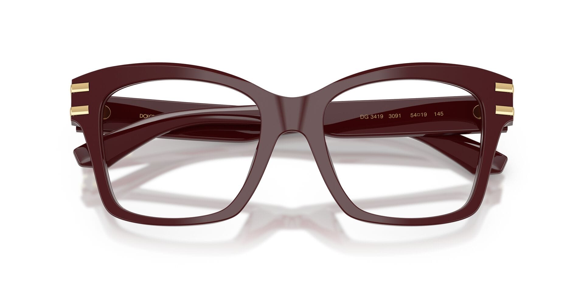 Dolce & Gabbana 0DG3419 Frame Maroon Female Shell Shell Frame — Maroon frame — view 7