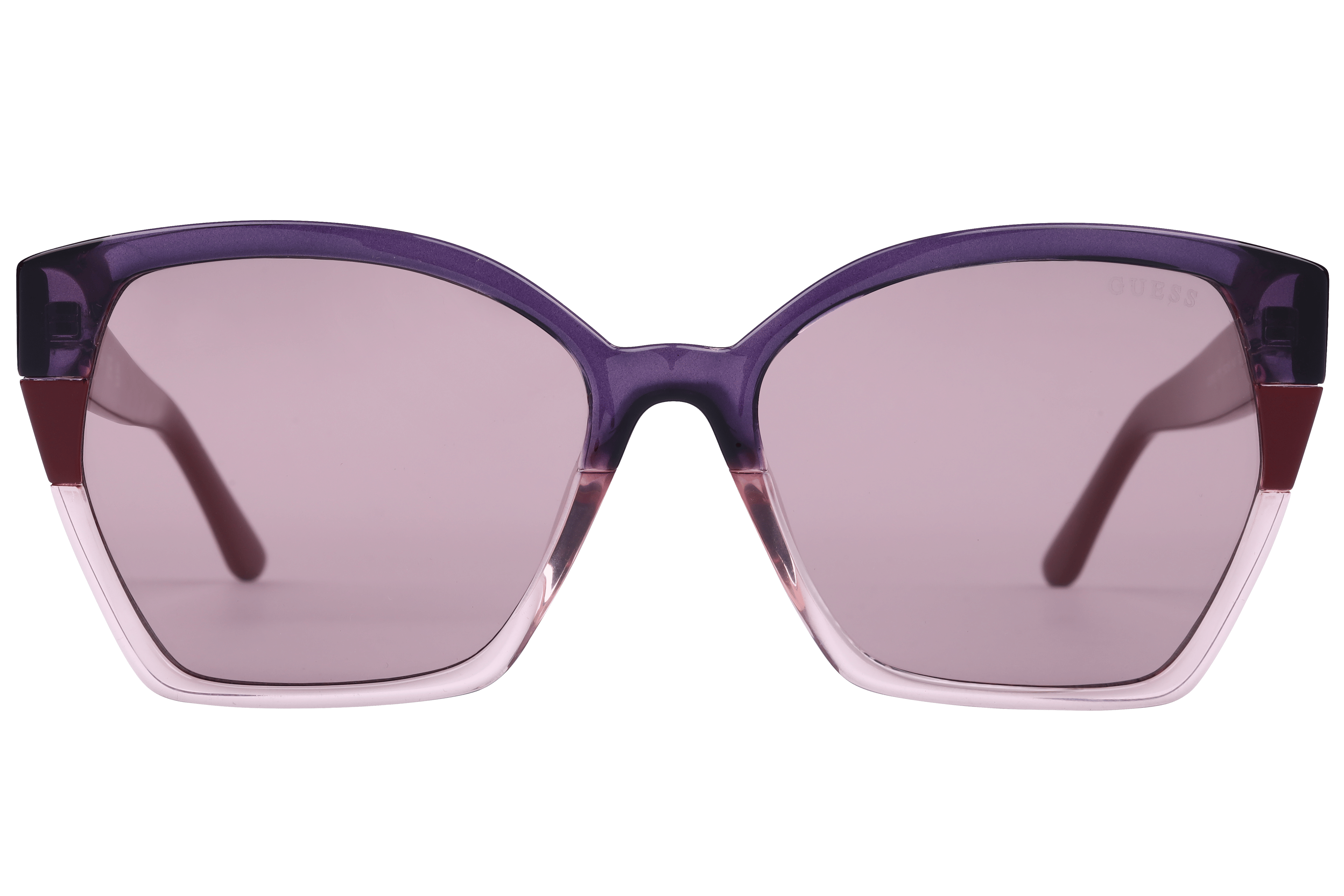 Guess GU7912 Sunglass Transparent Violet Female Full Shell Sunglass — Transparent Violet frame — view 4