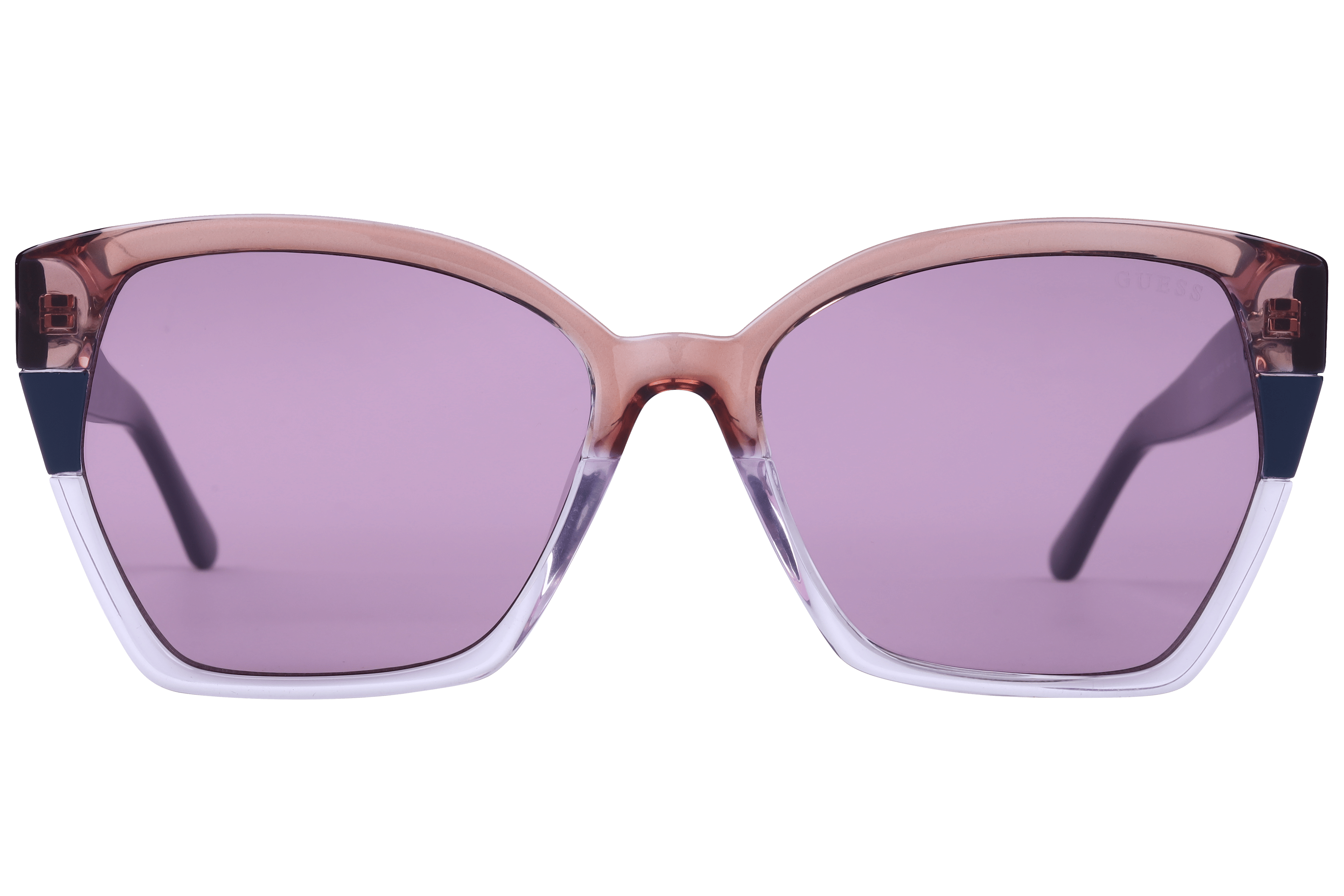 Guess GU7912 Sunglass Transparent Pink Female Full Shell Sunglass — Transparent Pink frame — view 4