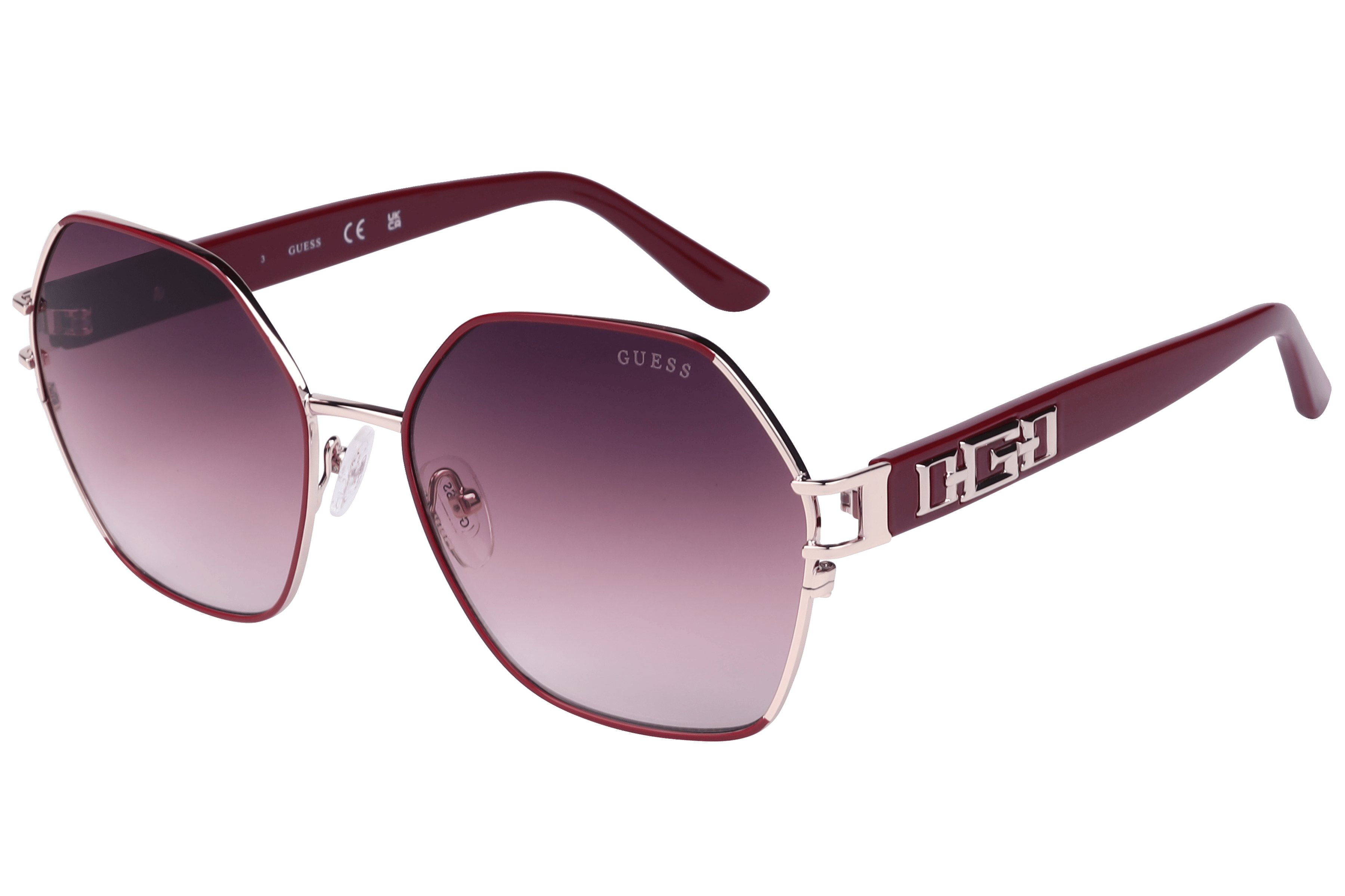 Guess GU7913 Sunglass Red Female Full Shell Sunglass — Red frame — view 1