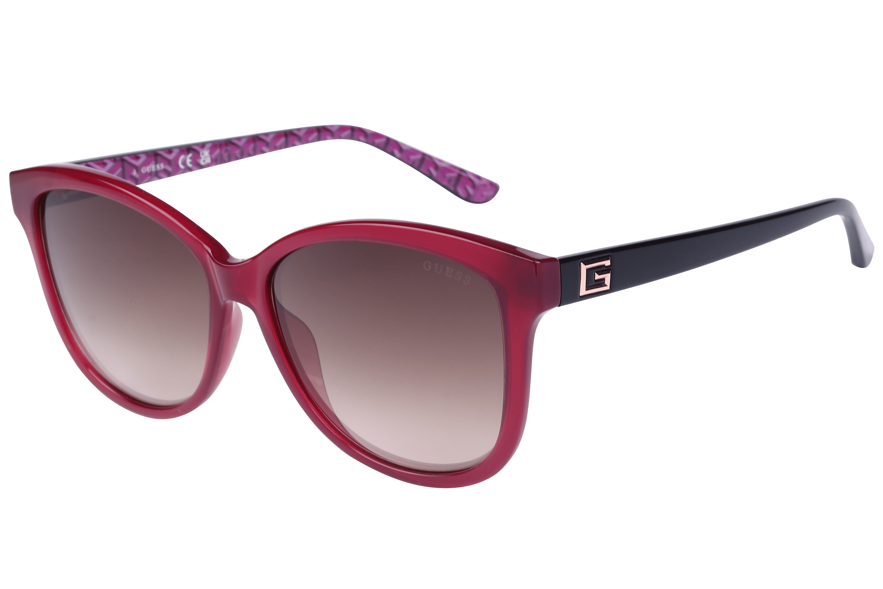 Guess GU7920 Sunglass Maroon Female Full Shell Sunglass — Maroon frame — view 1