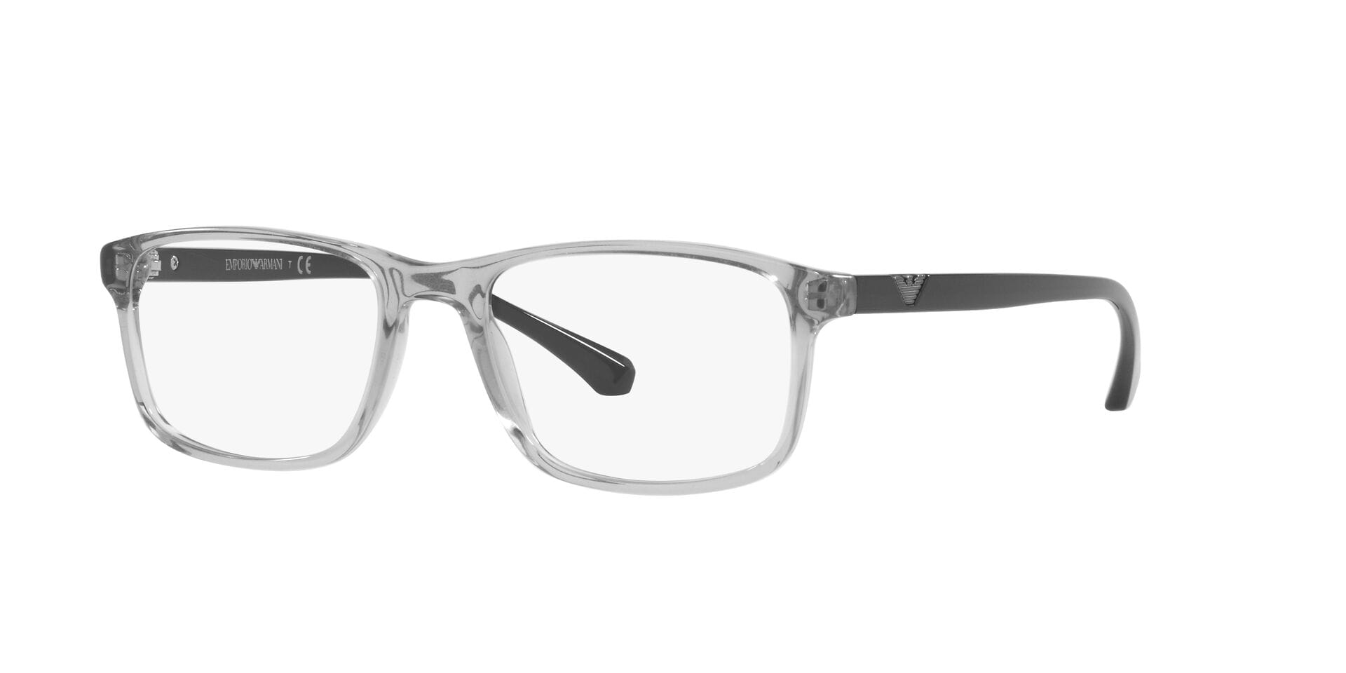Emporio Armani 0EA3098 Frame Transparent Grey Male Full Shel Frame — Transparent Grey frame — view 1