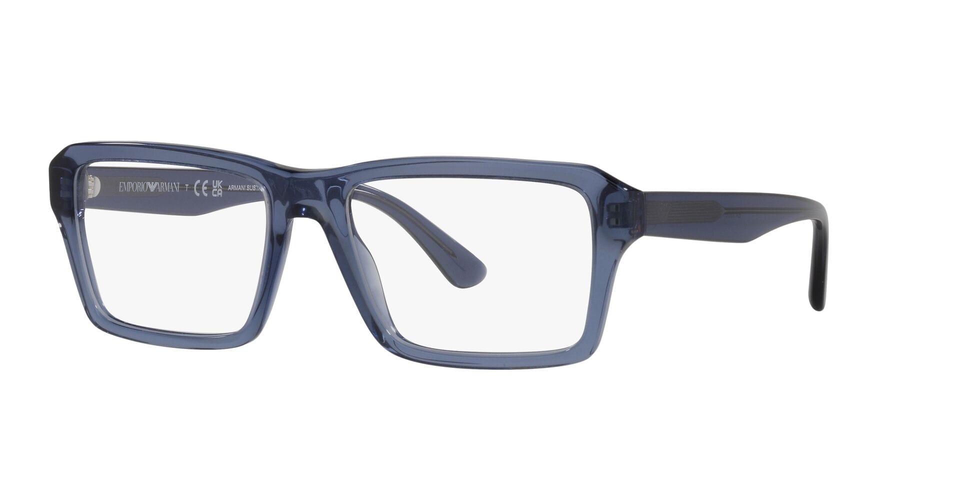 Emporio Armani FR Emporio Armani 0EA3206 Frame Transparent Blue Male Shell She Frame — view 1