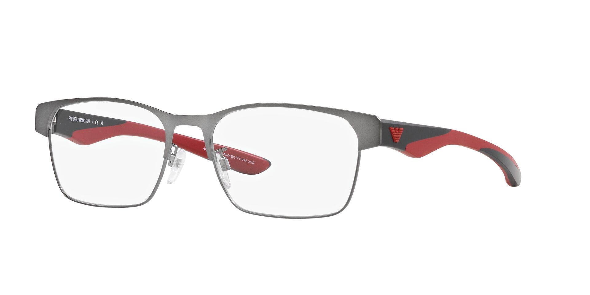 Emporio Armani FR Emporio Armani 0EA1141 Frame Gun Metal Male Metal Shell Frame — view 2