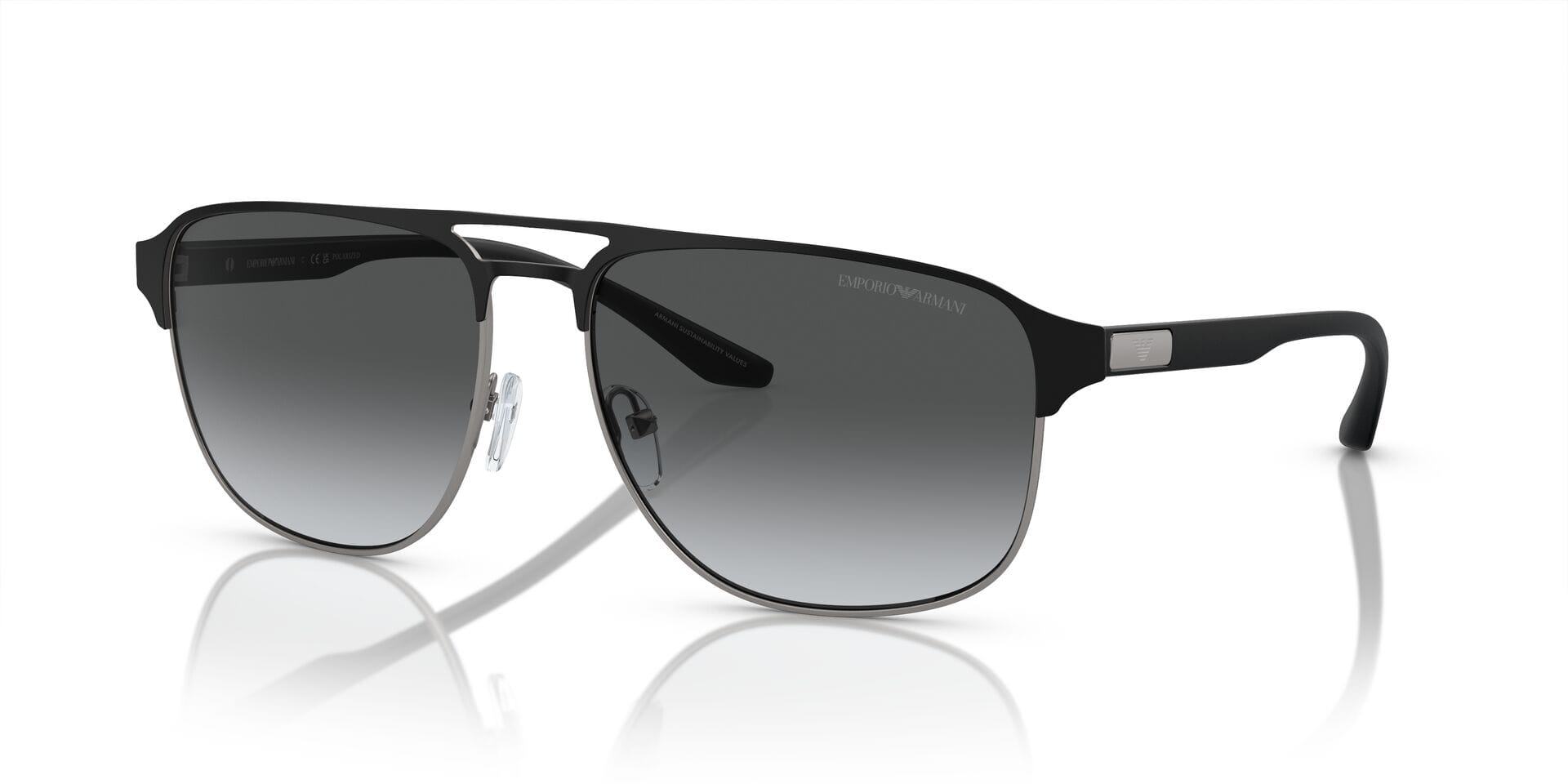 Emporio Armani 0EA2144 Sunglass Gun Metal Male Metal Shell Sunglass — view 1