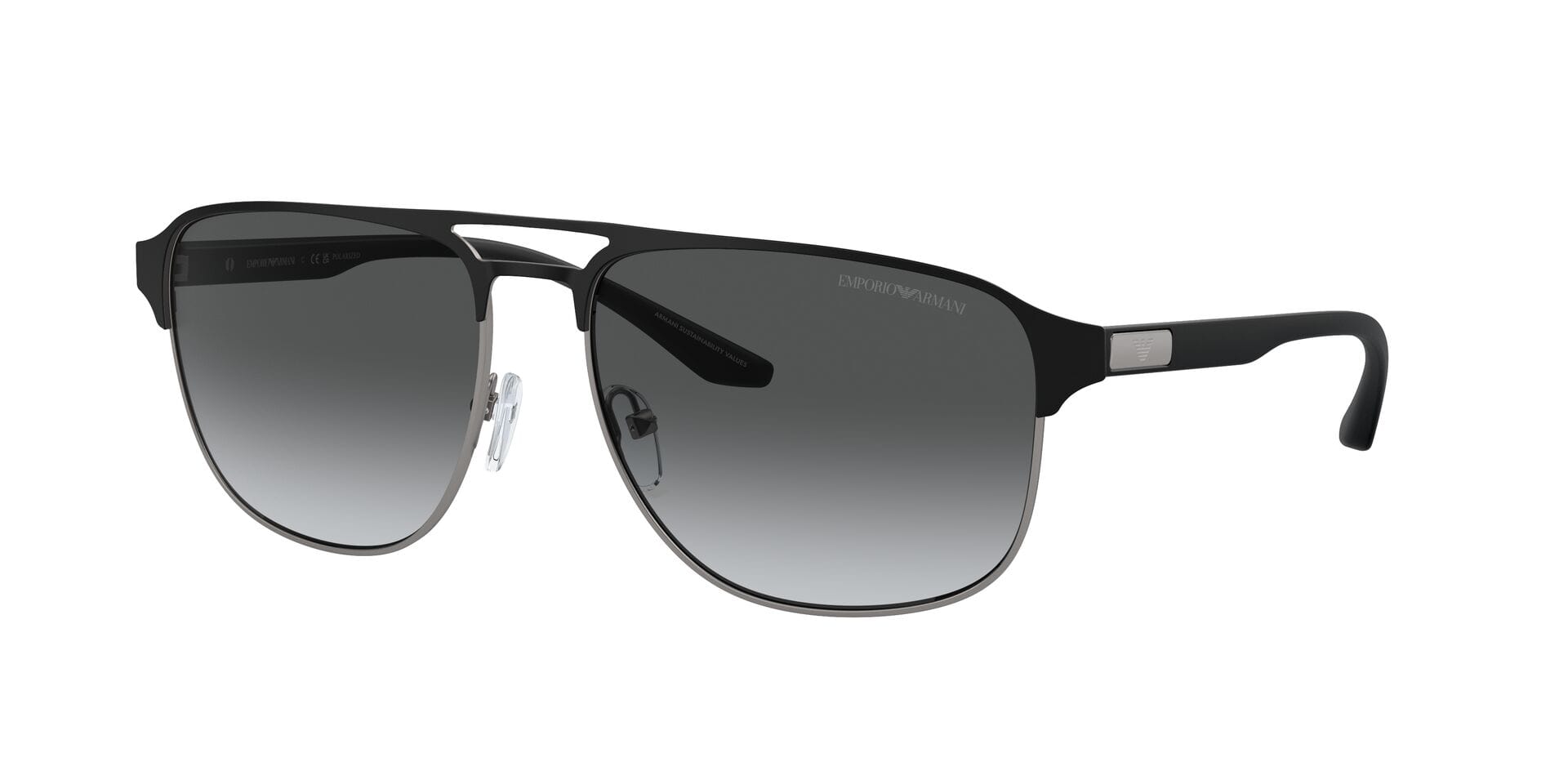 Emporio Armani 0EA2144 Sunglass Gun Metal Male Metal Shell Sunglass — view 3