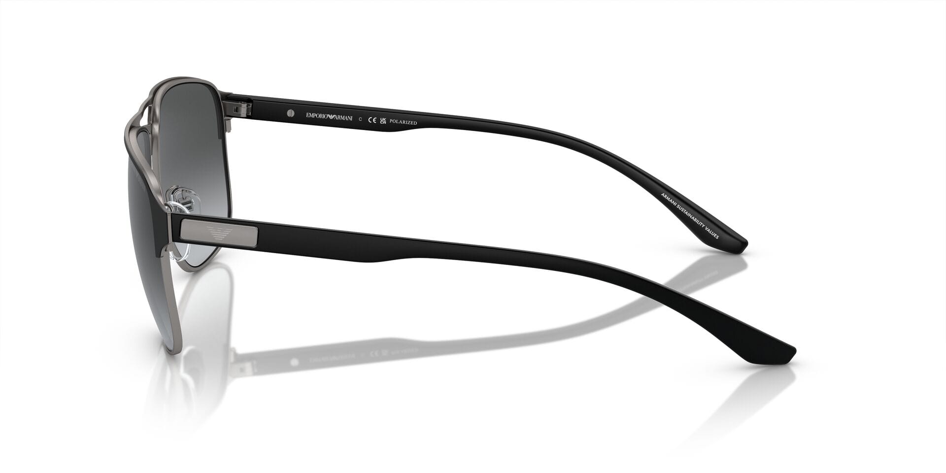 Emporio Armani 0EA2144 Sunglass Gun Metal Male Metal Shell Sunglass — view 5