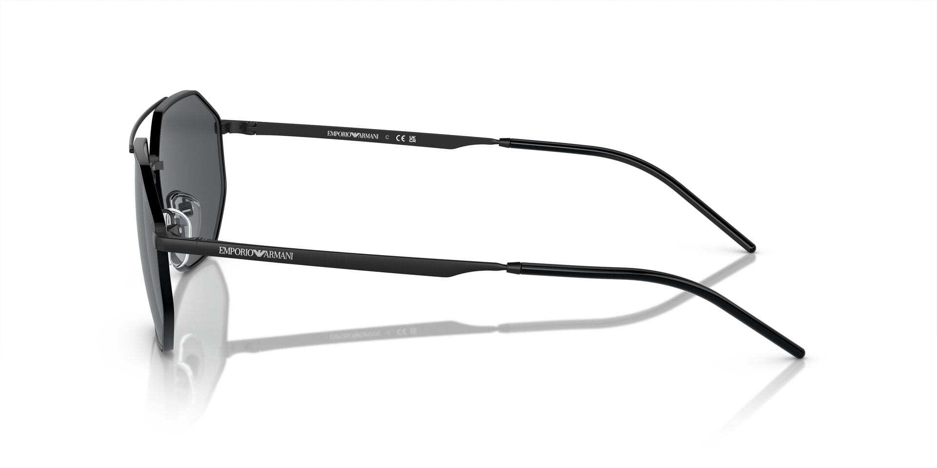 Emporio Armani 0EA2147 Sunglass Matt Black Male Full Metal Sunglass — Matt Black frame — view 8