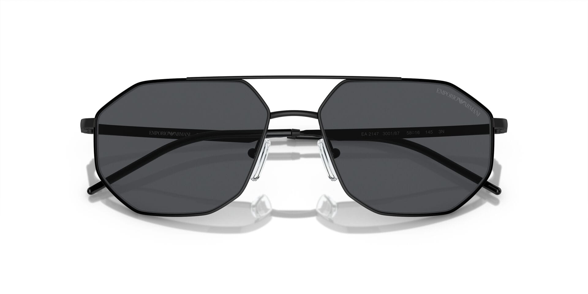 Emporio Armani 0EA2147 Sunglass Matt Black Male Full Metal Sunglass — Matt Black frame — view 9