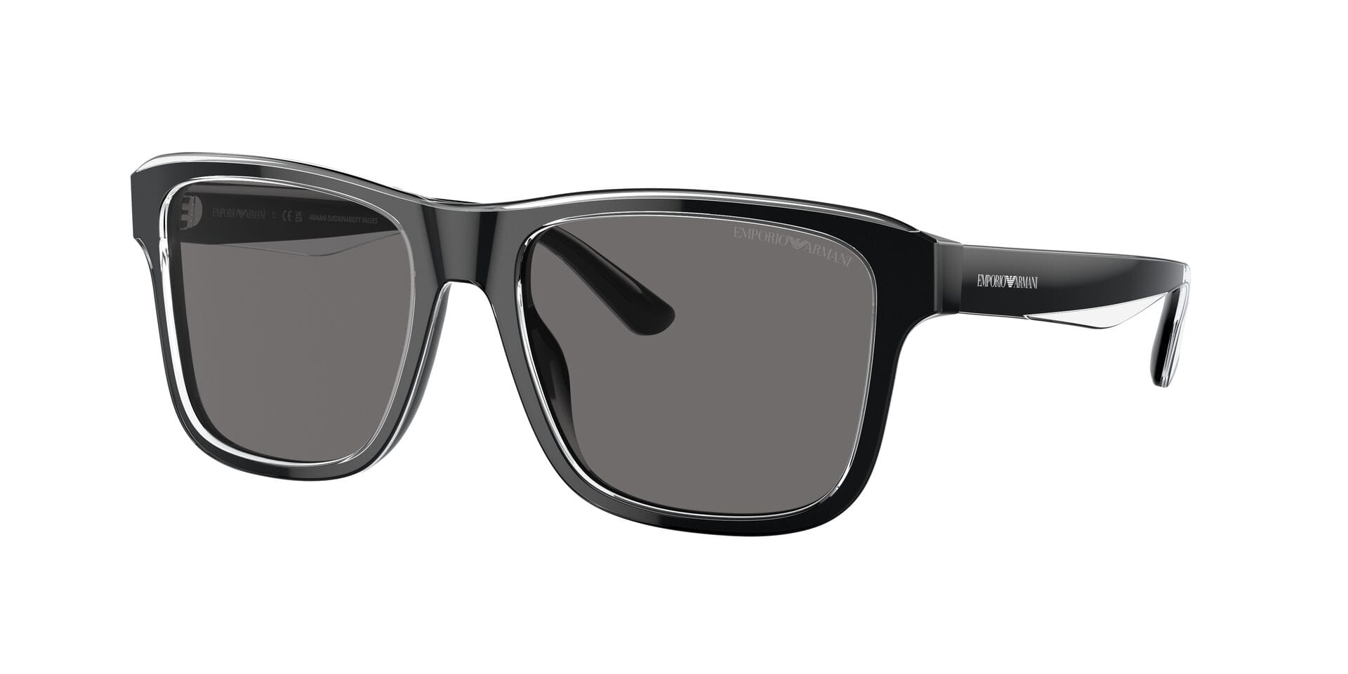 Emporio Armani 0EA4208 Sunglass Black Male Full Shell Sunglass — Black frame — view 1