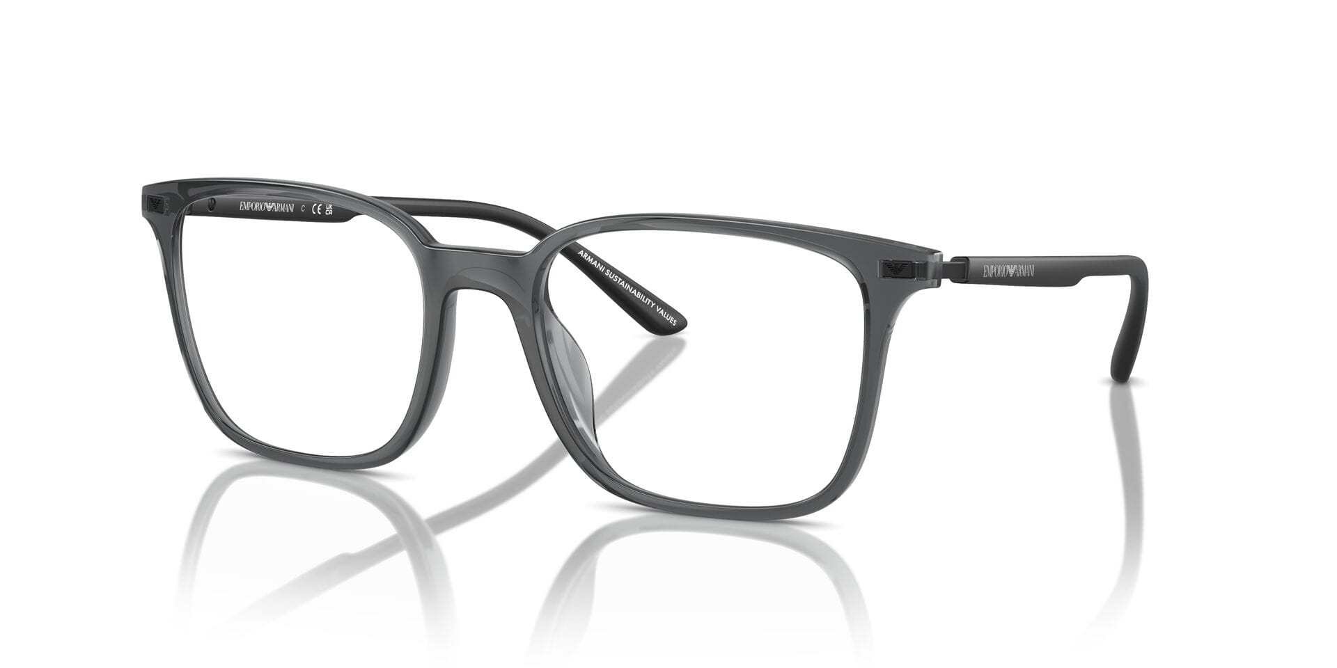 Emporio Armani FR Emporio Armani 0EA3242U Frame Transparent Black Male Shell S Frame — view 1