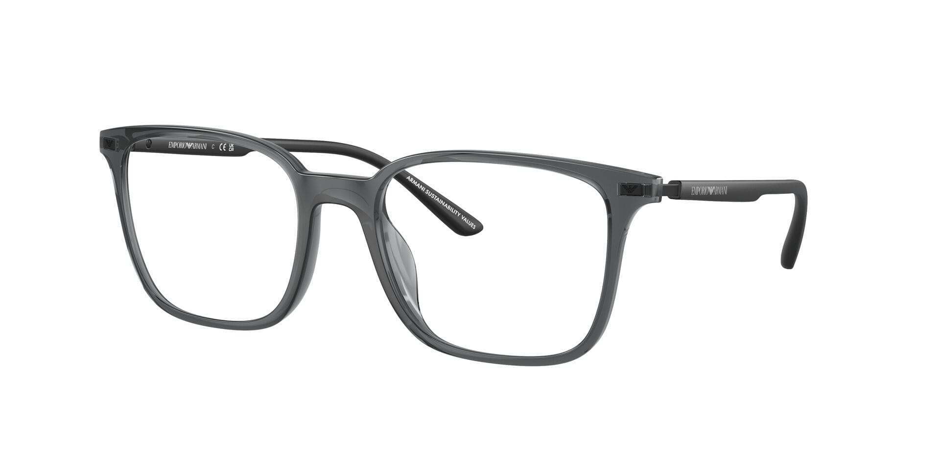 Emporio Armani FR Emporio Armani 0EA3242U Frame Transparent Black Male Shell S Frame — view 3