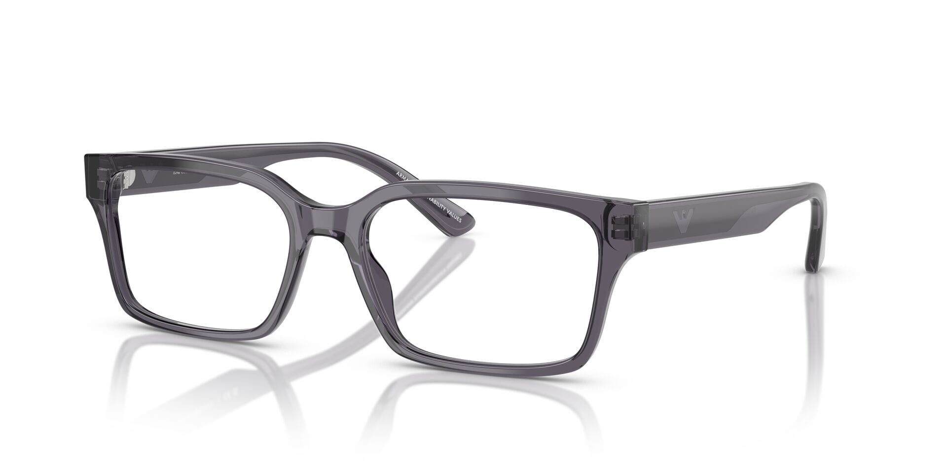 Emporio Armani 0EA3244 Frame Transparent Grey Male Full Shel Frame — Transparent Grey frame — view 1