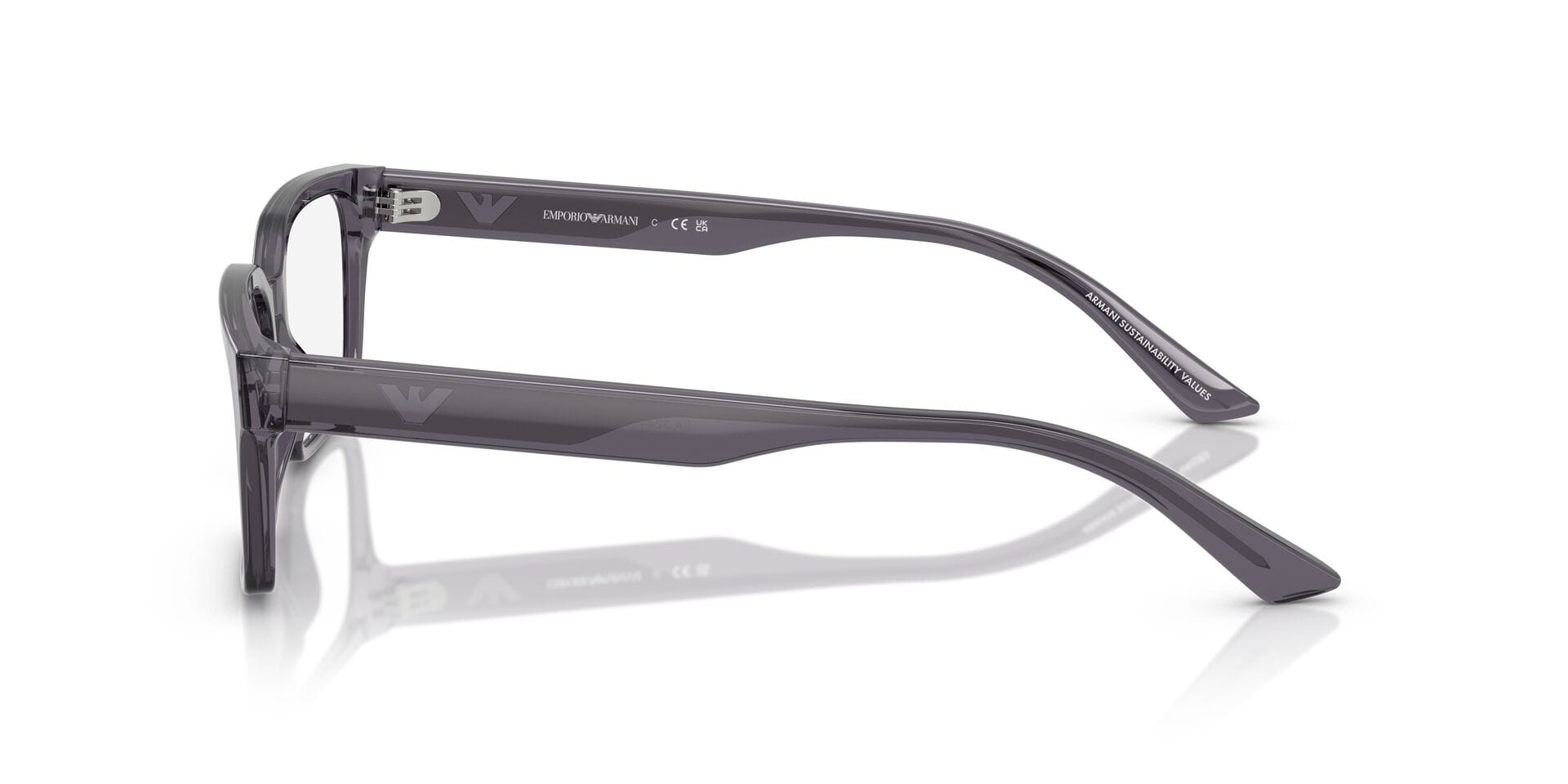 Emporio Armani 0EA3244 Frame Transparent Grey Male Full Shel Frame — Transparent Grey frame — view 6