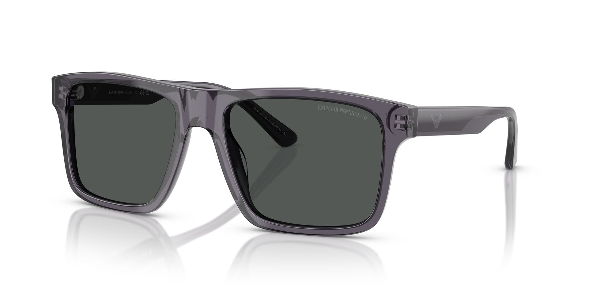 Emporio Armani 0EA4232 Sunglass Transparent Grey Male Full S Sunglass — Transparent Grey frame — alternate view