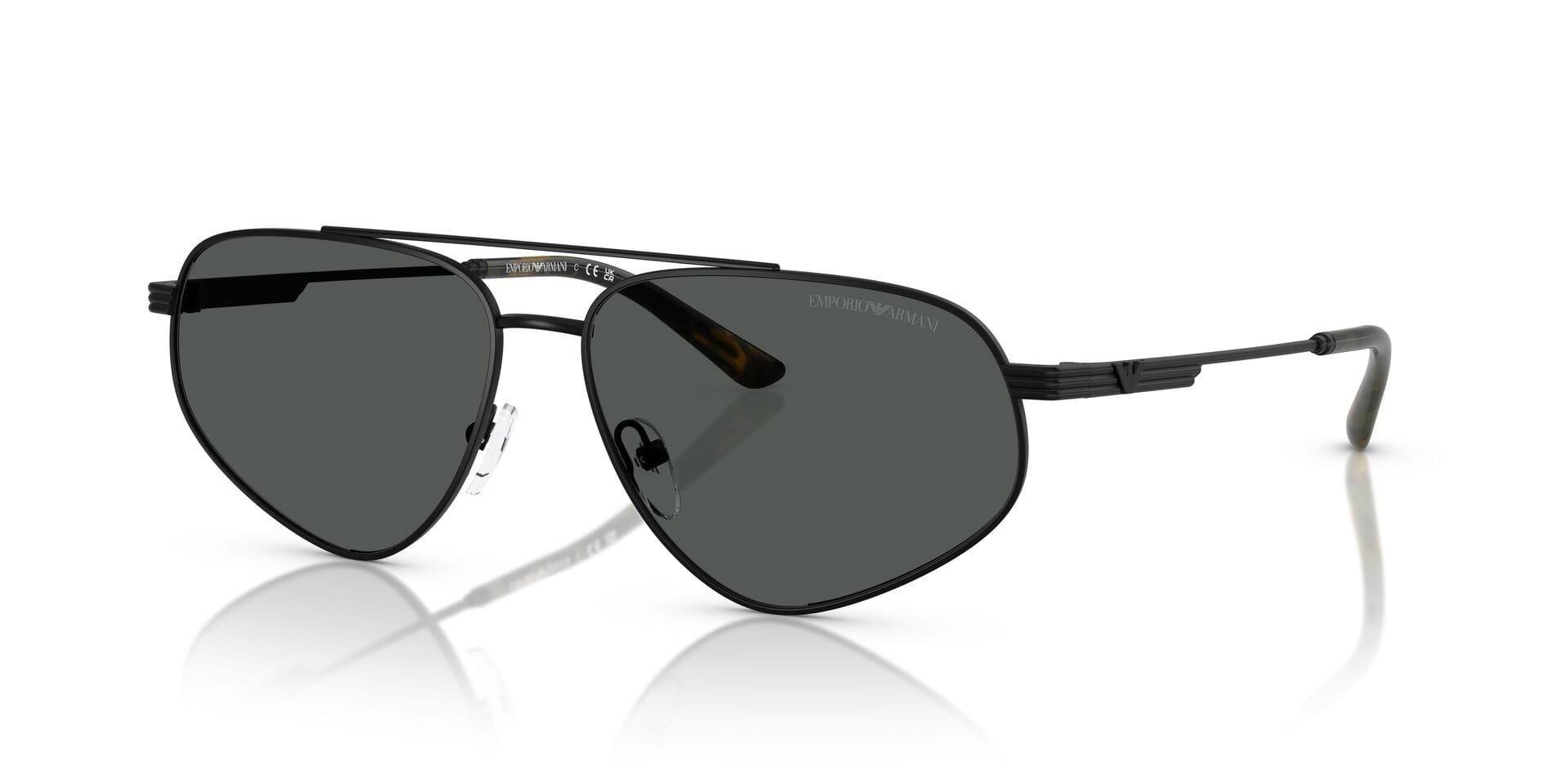 Emporio Armani 0EA2156 Sunglass Matt Black Male Full Metal Sunglass — Matt Black frame — view 1