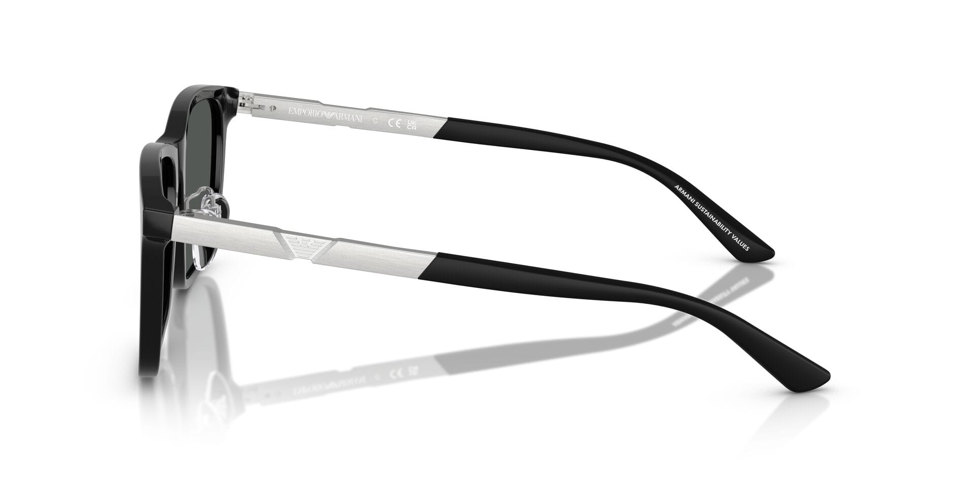 Emporio Armani 0EA4241D Sunglass Black Male Full Aluminum Sunglass — Black frame — view 5