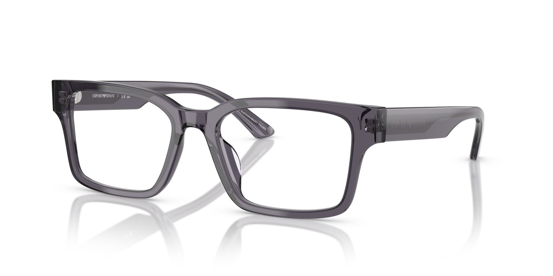 Emporio Armani 0EA3245U Frame Transparent Grey Male Full She Frame — Transparent Grey frame — view 1