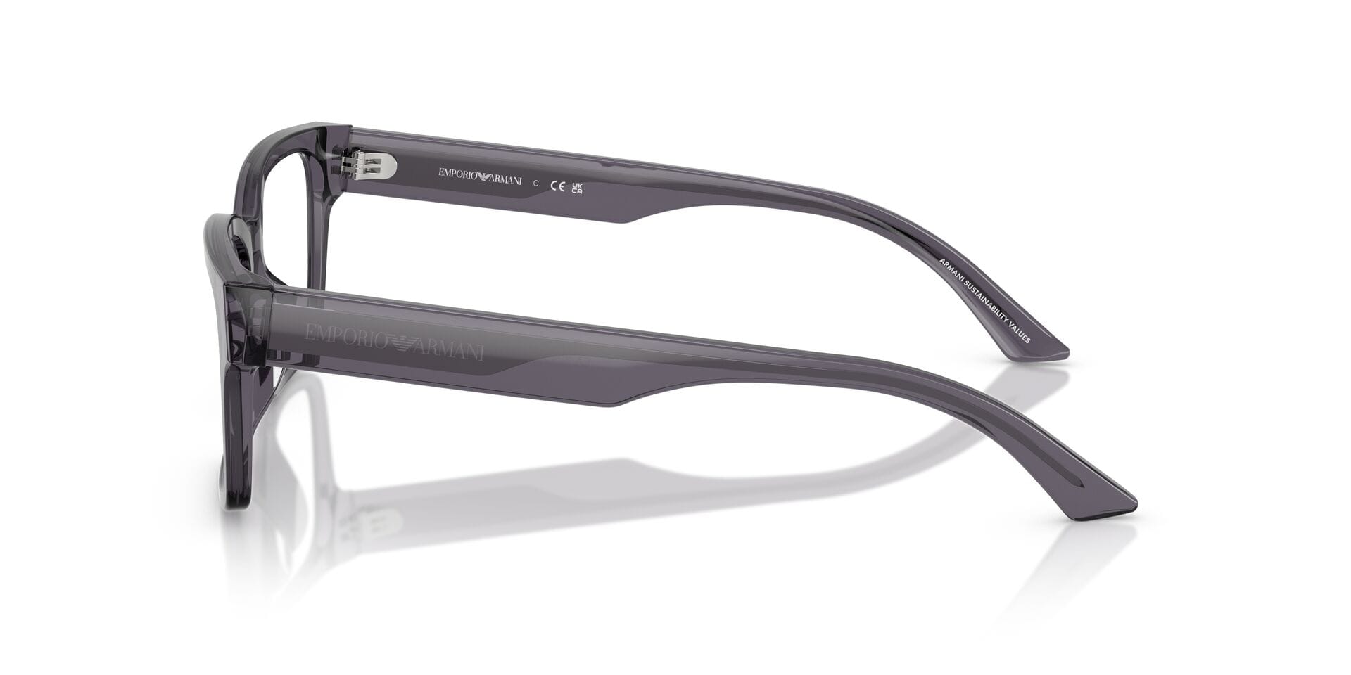 Emporio Armani 0EA3245U Frame Transparent Grey Male Full She Frame — Transparent Grey frame — view 5