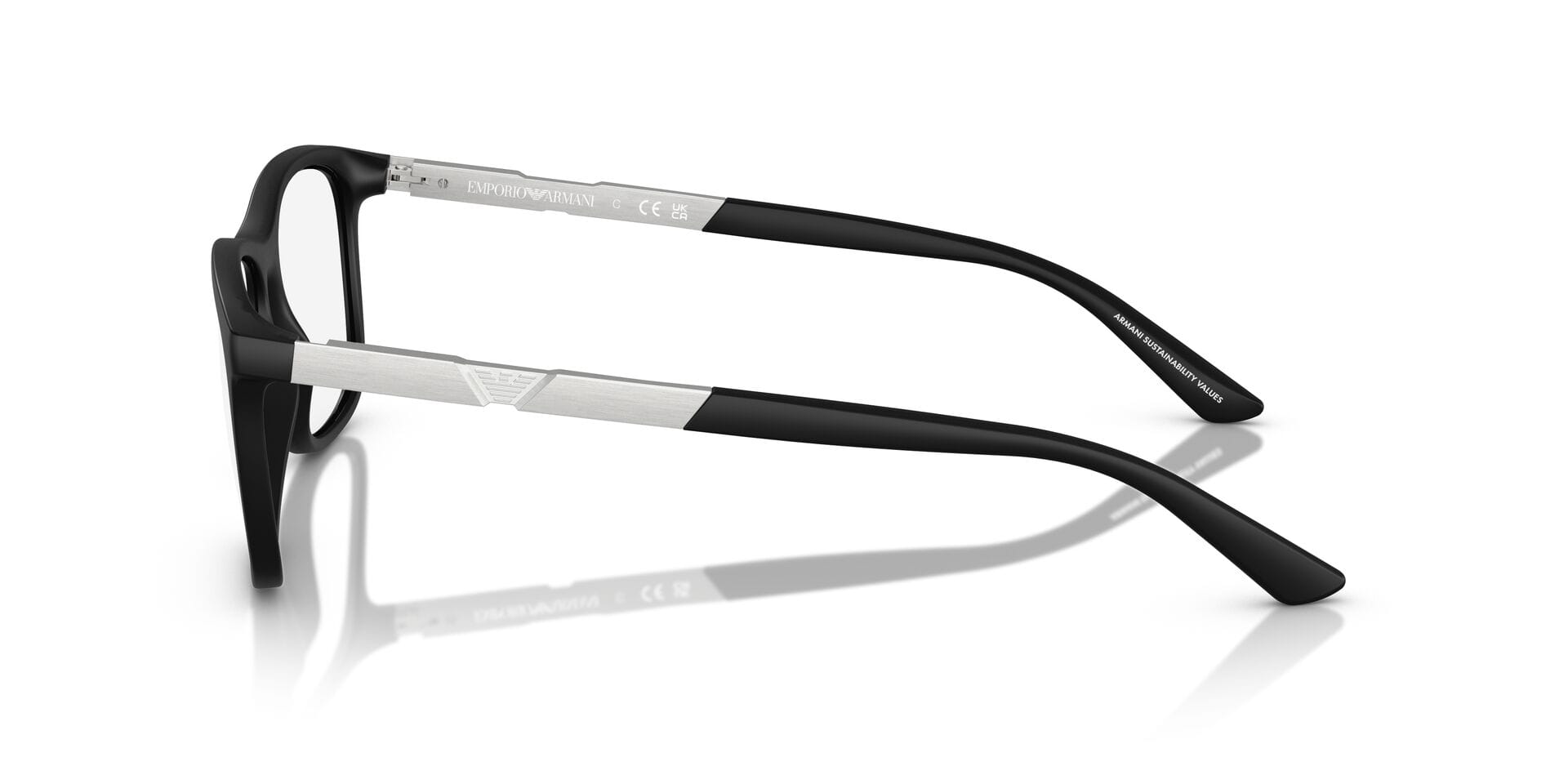 Emporio Armani 0EA3247 Frame Matt Black Male Full Metal Frame — Matt Black frame — view 5