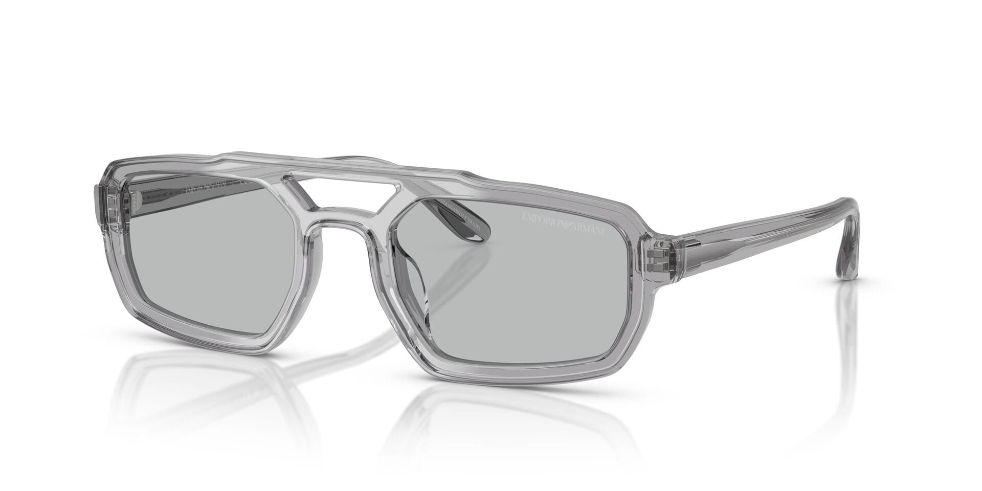 Emporio Armani 0EA4240U Sunglass Transparent Grey Male Full — Transparent Grey frame