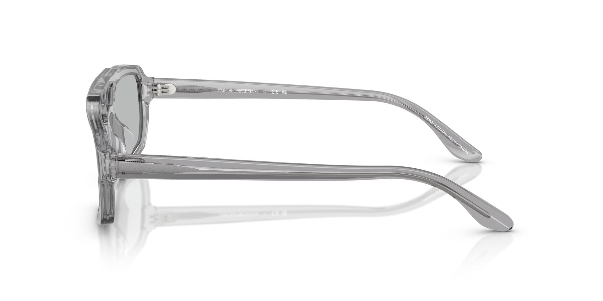 Emporio Armani 0EA4240U Sunglass Transparent Grey Male Full Sunglass — Transparent Grey frame — view 5