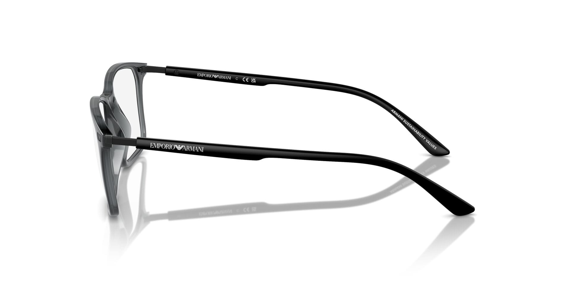 Emporio Armani 0EA3237 Frame Transparent Black Male Full She Frame — Transparent Black frame — view 5