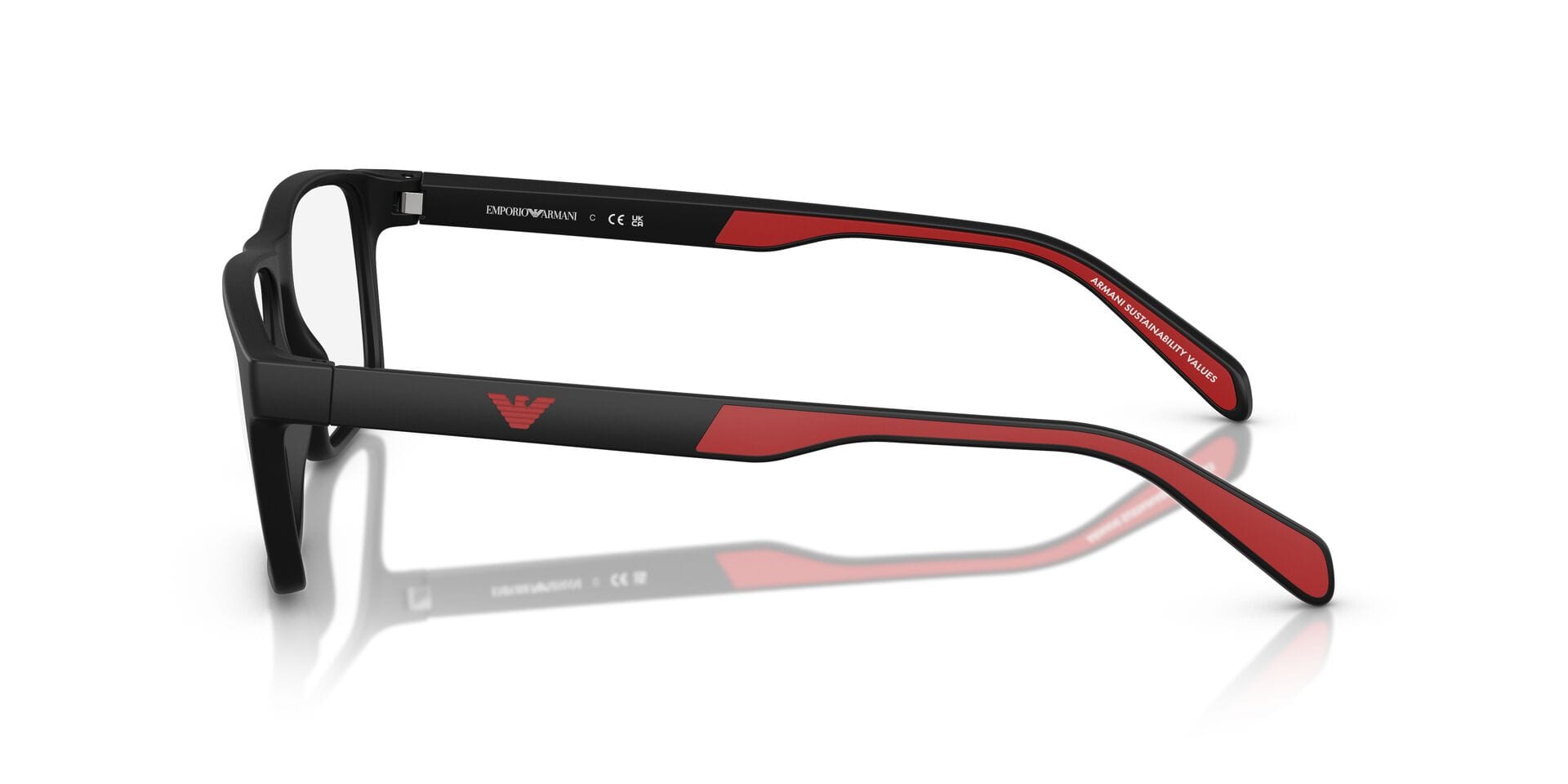 Emporio Armani 0EA3233 Frame Matt Black Male Full Shell Frame — Matt Black frame — view 5