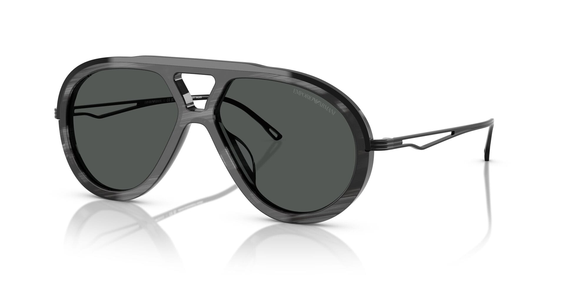 Emporio Armani 0EA4242U Sunglass Grey Male Full Metal Sunglass — Grey frame — view 1