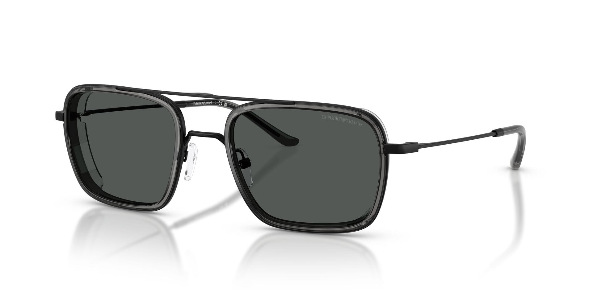 Emporio Armani 0EA2162 Sunglass Matt Black Male Full Metal Sunglass — Matt Black frame — view 1