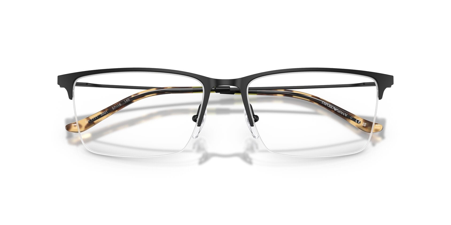 Emporio Armani 0EA1171 Frame Matt Black Male Supra Metal Frame — Matt Black frame — view 14