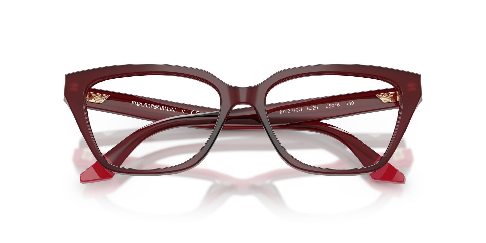 Emporio Armani 0EA3270U Frame Maroon Female Full - Frame — Maroon frame — view 7