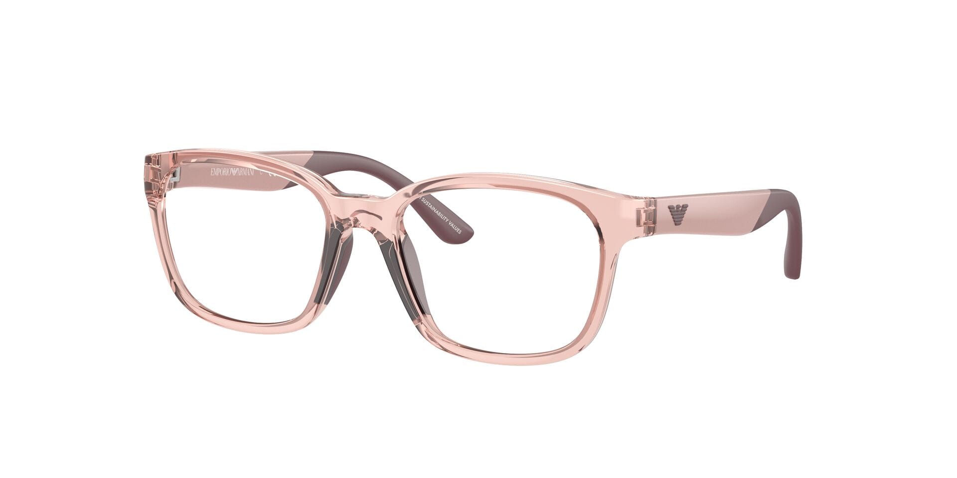 Emporio Armani 0EK3003 Frame Transparent Pink Female Full - Frame — Transparent Pink frame — view 6