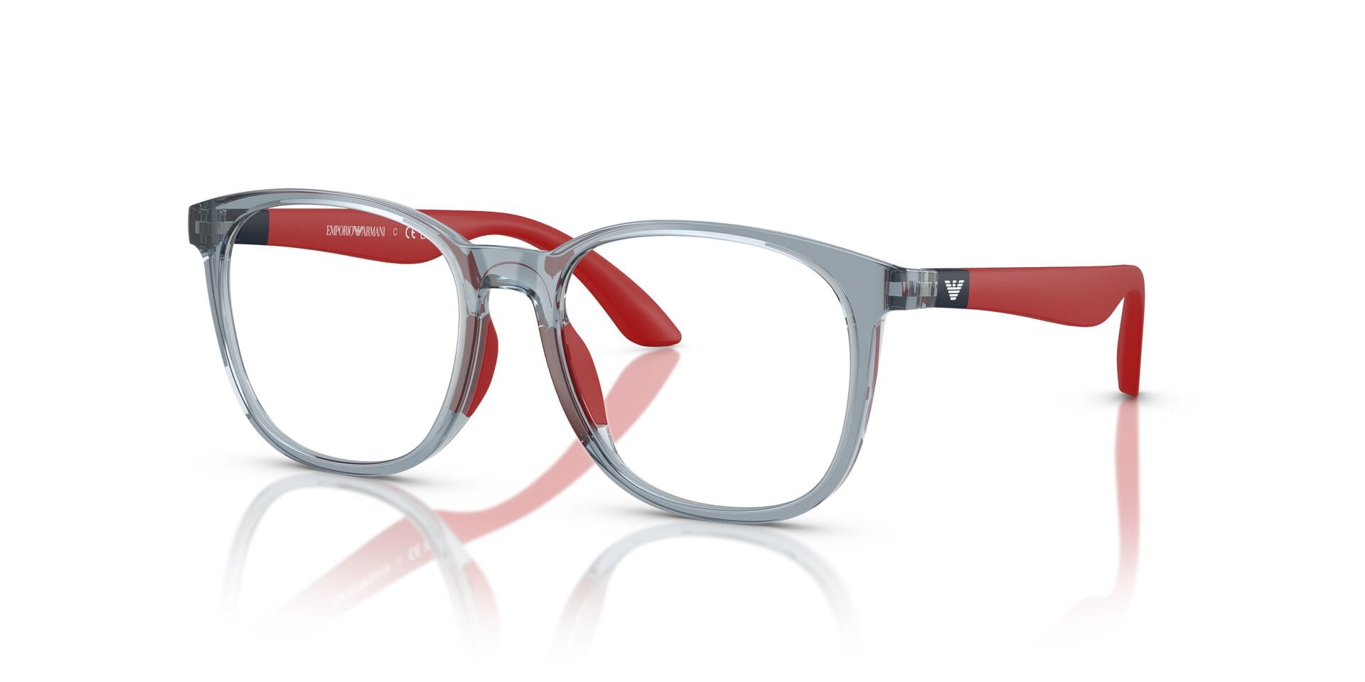 Emporio Armani 0EK3004 Frame Transparent Blue Male Full - Frame — Transparent Blue frame — view 4