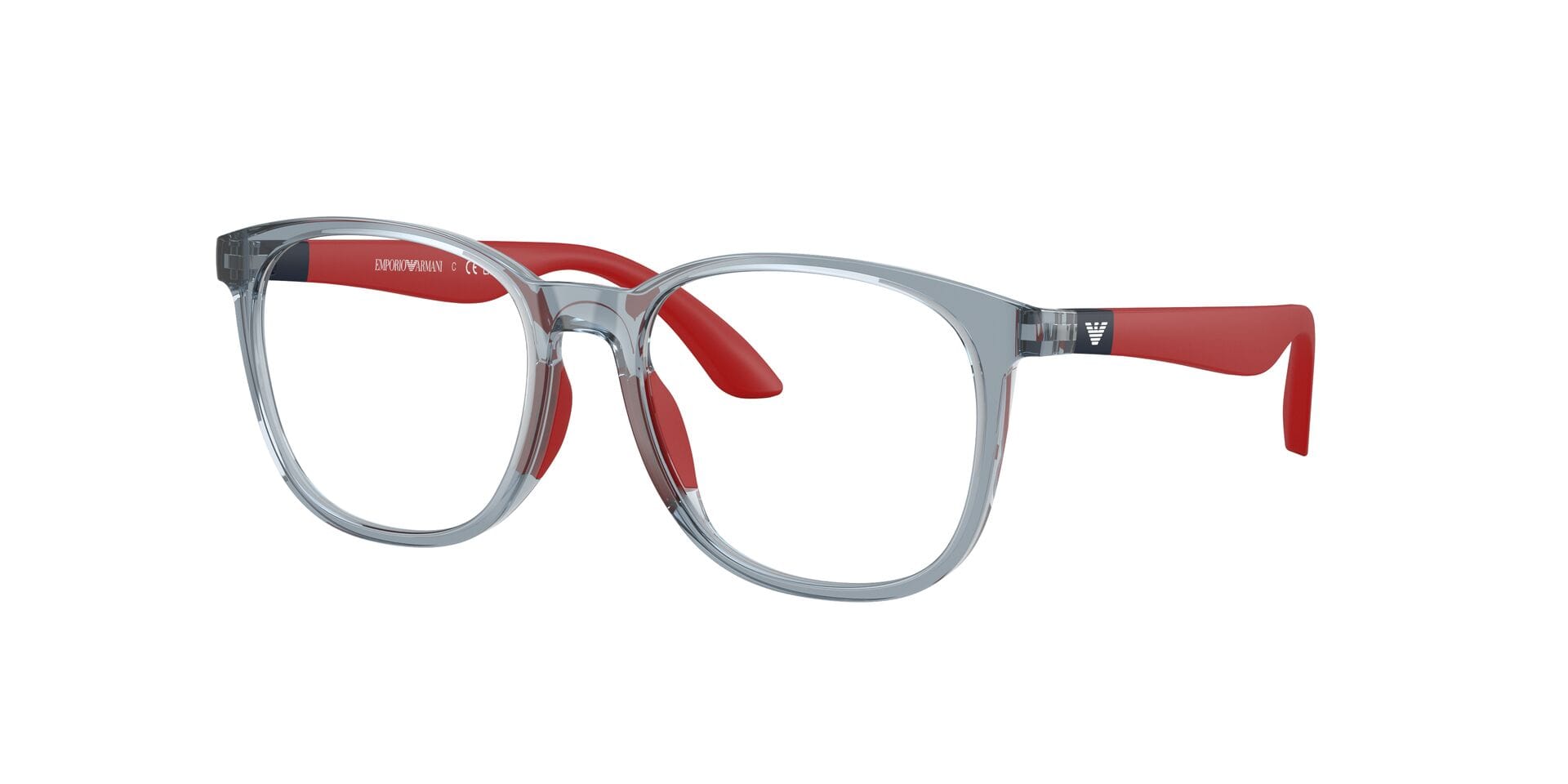 Emporio Armani 0EK3004 Frame Transparent Blue Male Full - Frame — Transparent Blue frame — view 5
