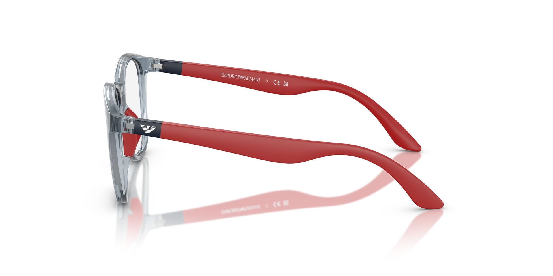 Emporio Armani 0EK3004 Frame Transparent Blue Male Full - Frame — Transparent Blue frame — view 9