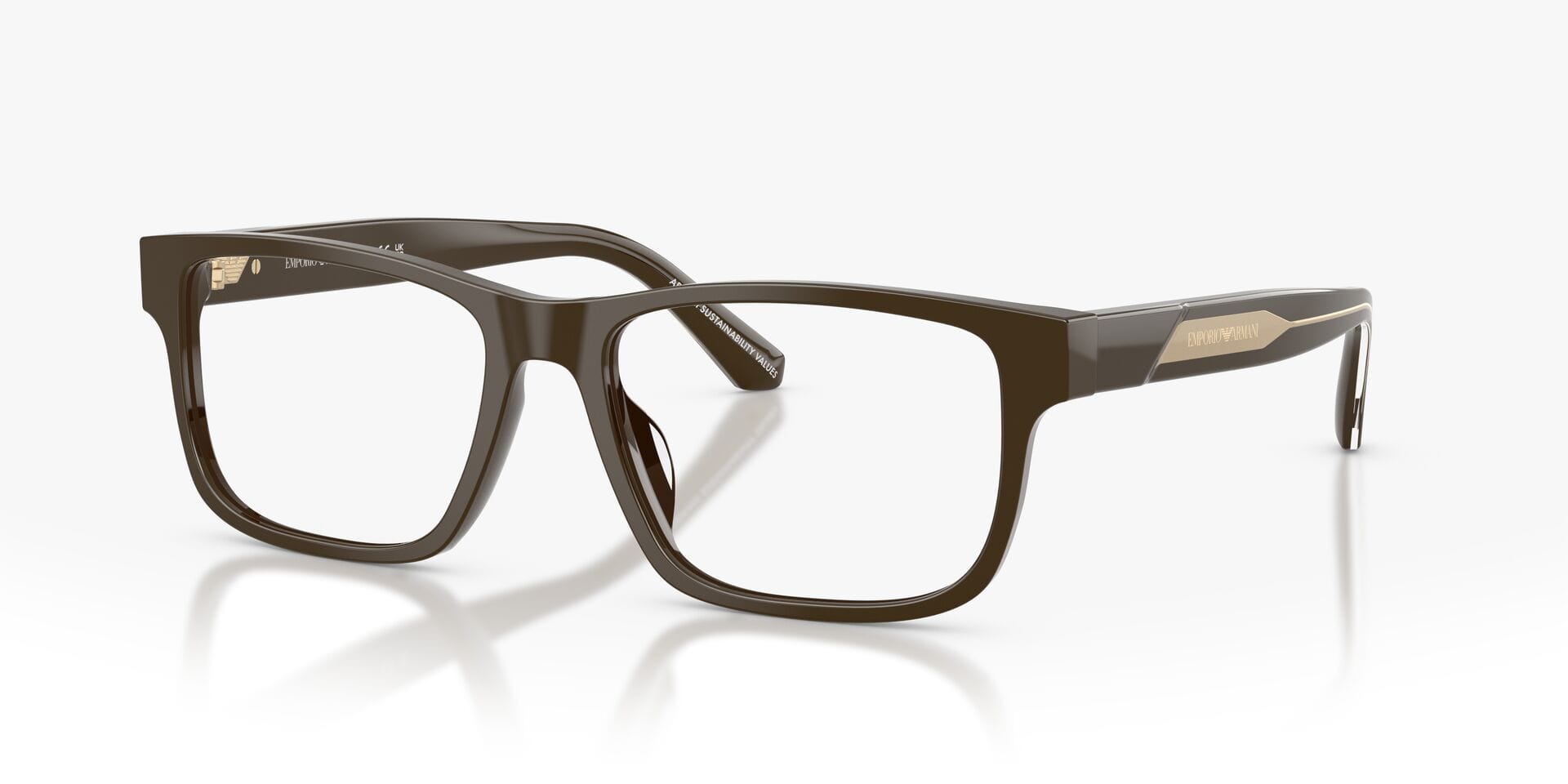 Emporio Armani 0EA3265U Frame Brown Male Full Shell Frame — Brown frame — view 3