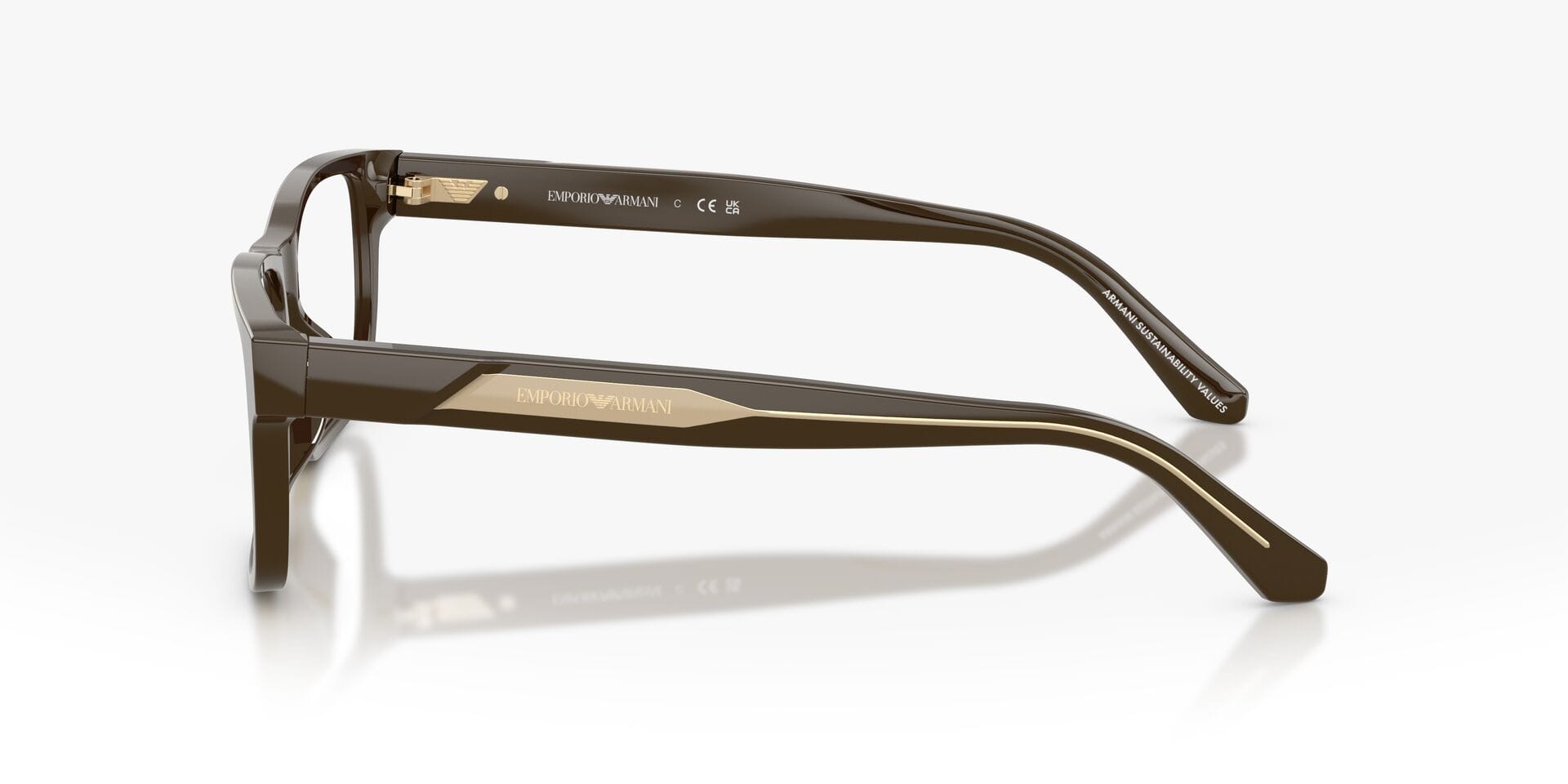 Emporio Armani 0EA3265U Frame Brown Male Full Shell Frame — Brown frame — view 10