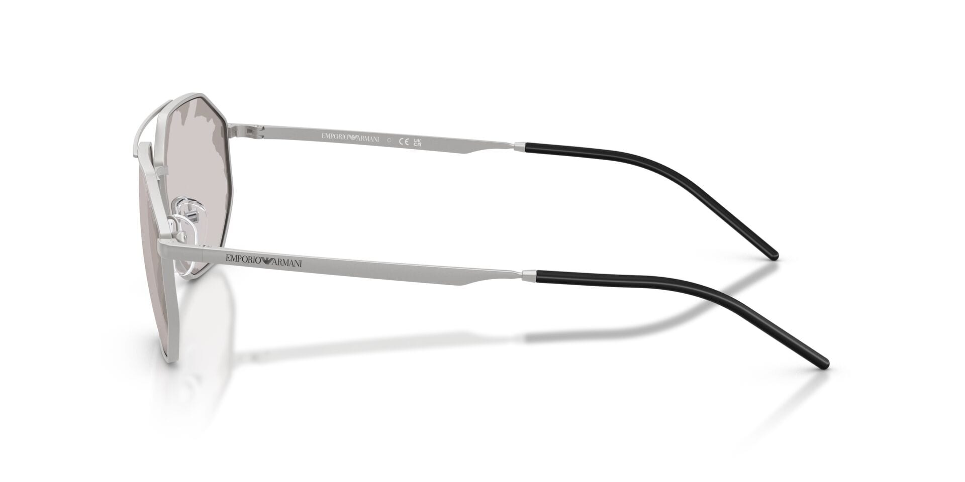 Emporio Armani EA 2147 3015/7F 1N 0EA2147 Sunglass Silver Male Metal Metal Sunglass — Silver frame — view 5